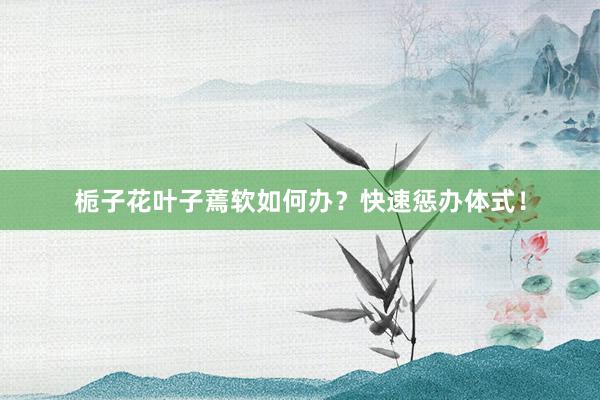栀子花叶子蔫软如何办？快速惩办体式！