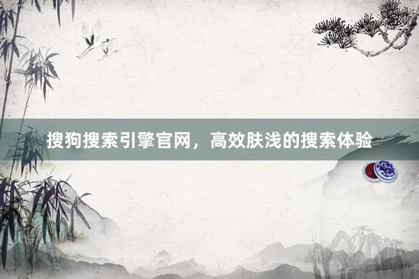 搜狗搜索引擎官网，高效肤浅的搜索体验